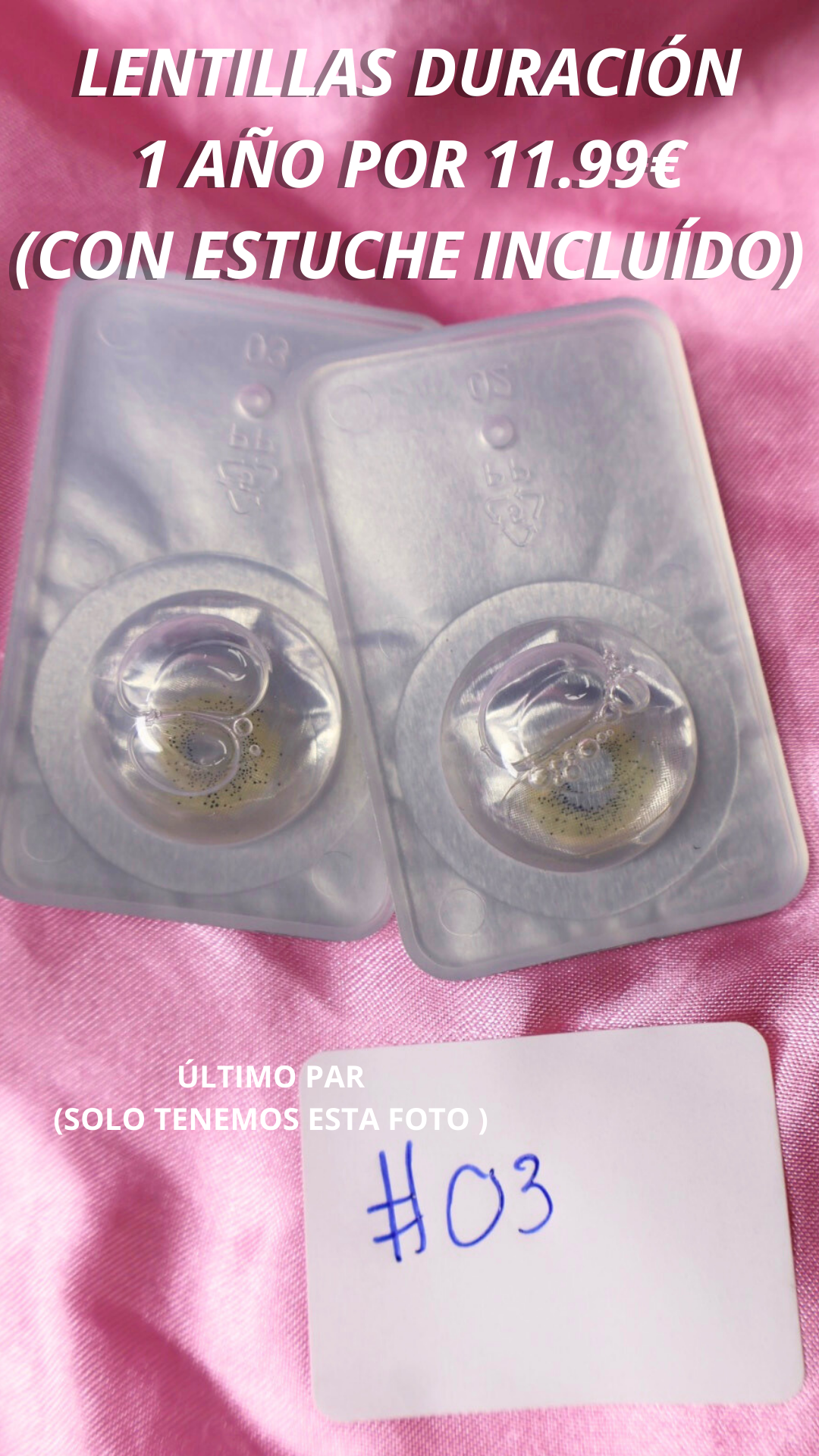 1 PAR DE LENTILLAS POR TAN SOLO 11.99 EUROS