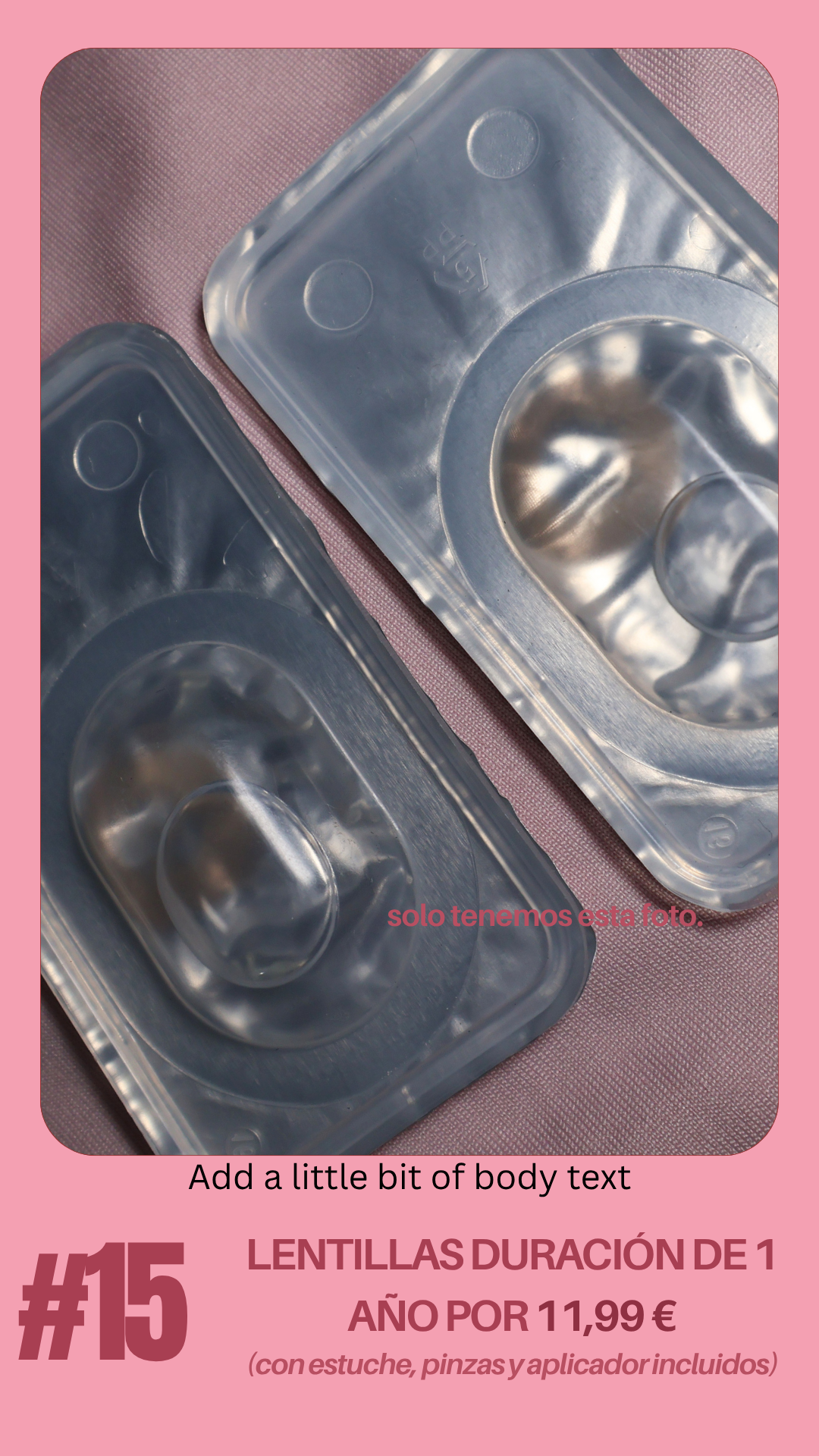 1 PAR DE LENTILLAS POR TAN SOLO 11.99 EUROS